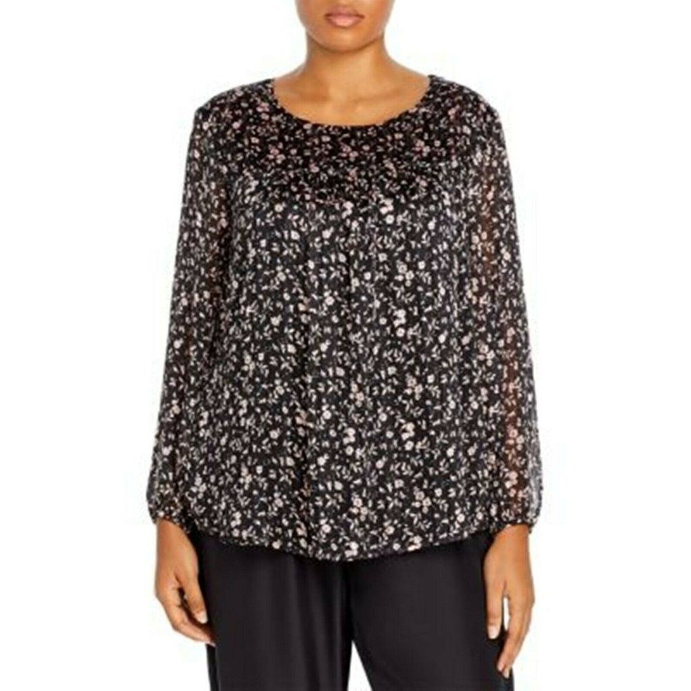 AQUA Curve Floral Blouse Women's. Size 2X. New Without Tags.